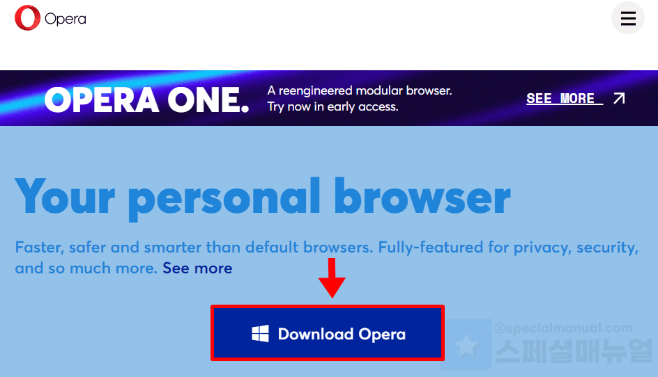 Install the Opera browser 1